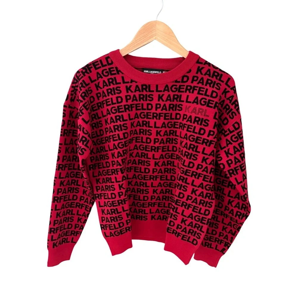 Karl Lagerfeld Paris Logo Signature Crewneck Sweater NWT Size S - Picture 4 of 9